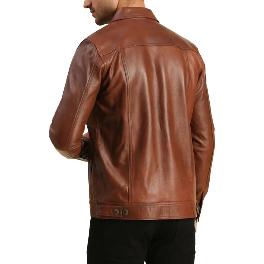 Echte Lederjacke für Herren: Stilvoller Biker-Look in Braun. Dein neuer Begleiter auf der Straße.